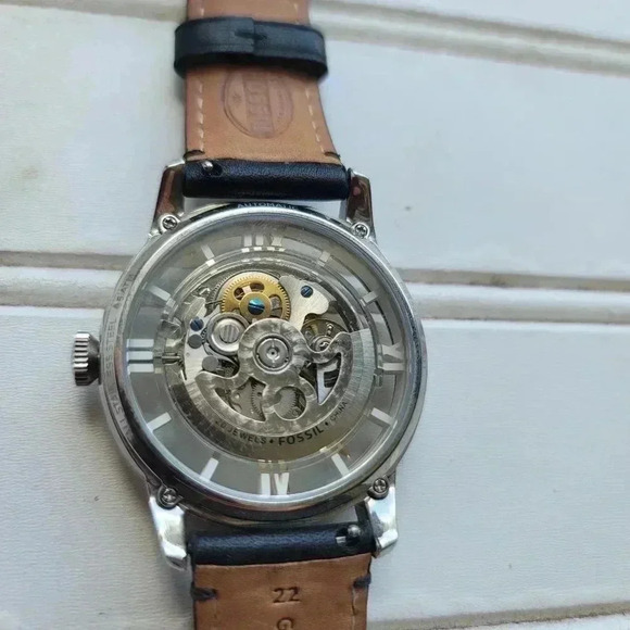 FOSSIL Mens Automatic Wrap Chronograph Watch ME3041 Leather Band Self-Winding - Picture 8 of 13